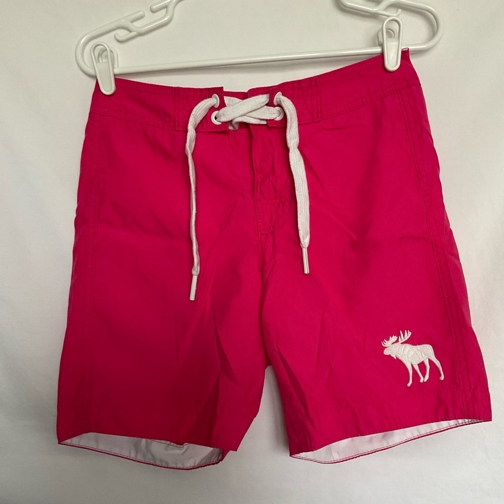 Abercrombie & Fitch Pink and White Swim Board Shorts